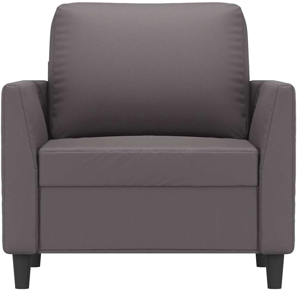 Fotelis Krėslas, pilkos spalvos, 60cm, dirbtinė oda