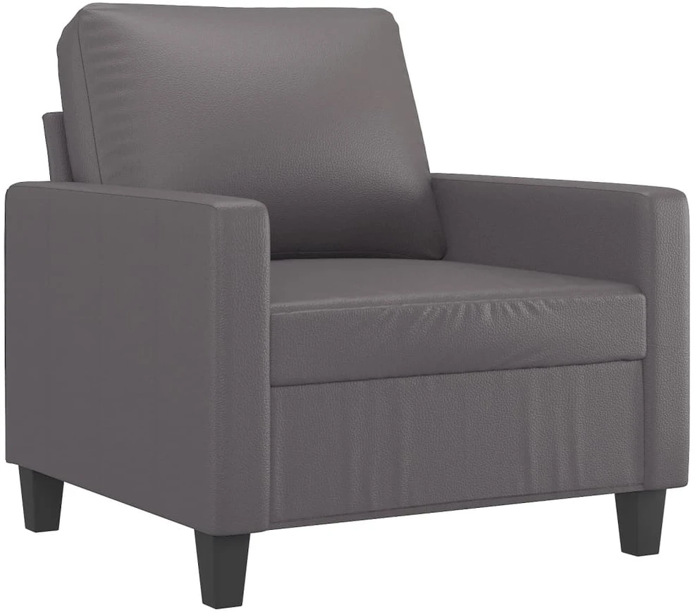 Sofa Krėslas, pilkos spalvos, 60cm, dirbtinė oda