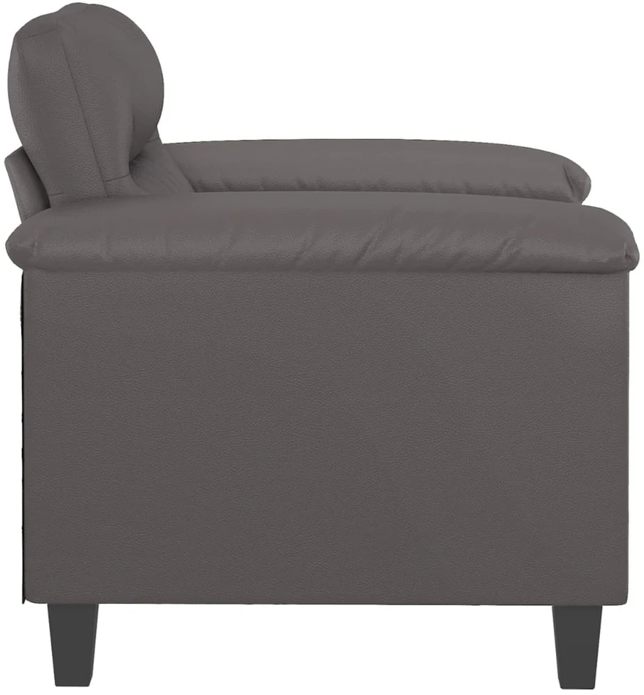 Sofa Krėslas, pilkos spalvos, 60cm, dirbtinė oda