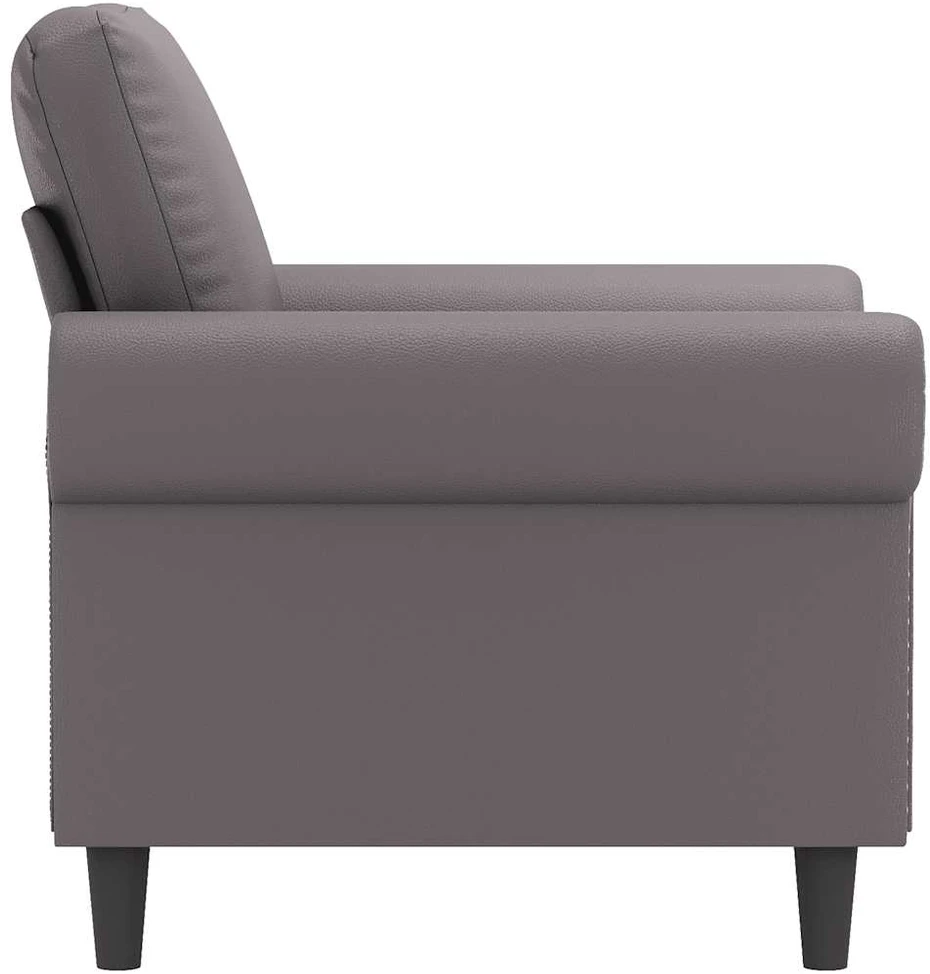 Fotelis Krėslas, pilkos spalvos, 60cm, dirbtinė oda