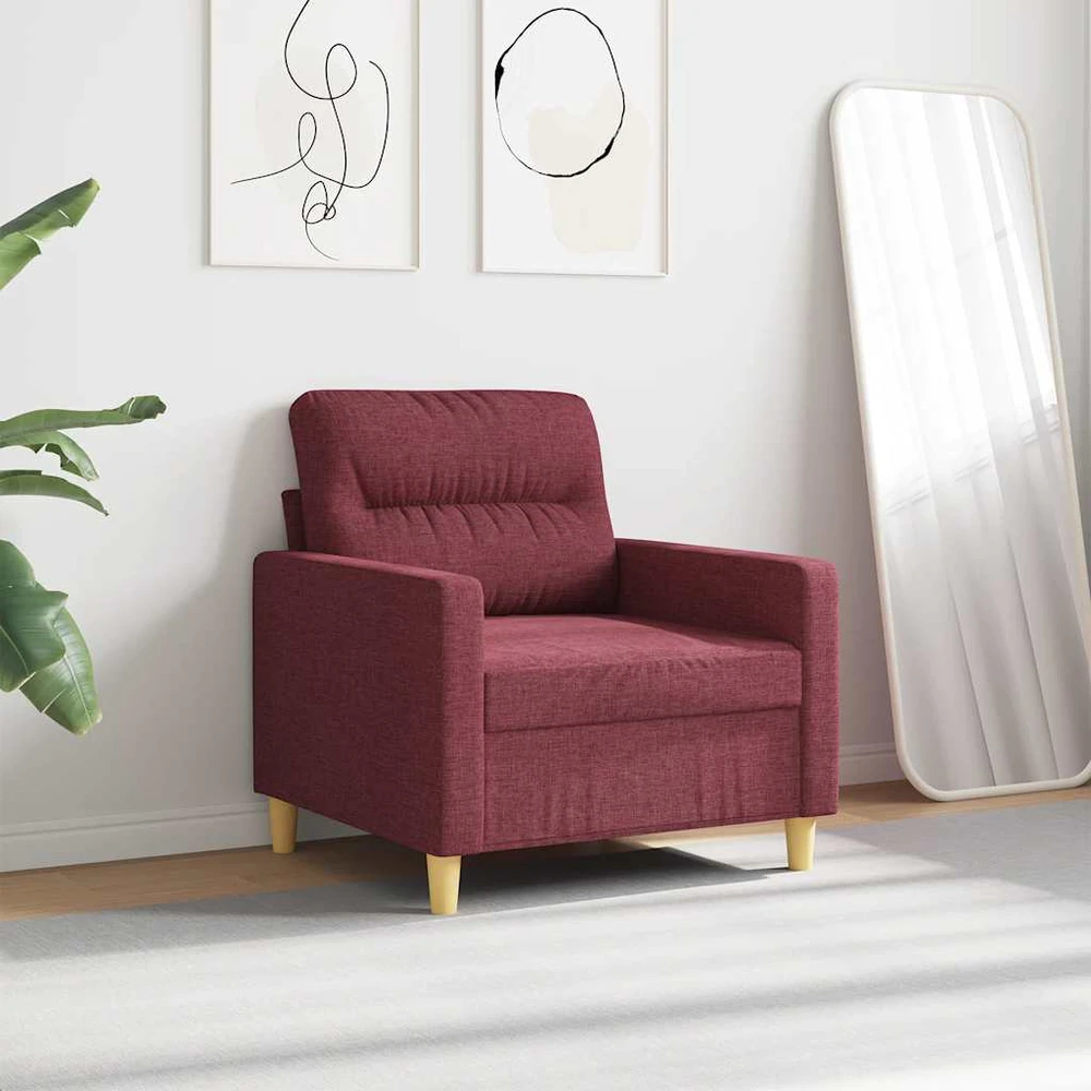 Sofa Krėslas, raudonojo vyno spalvos, 60cm, audinys