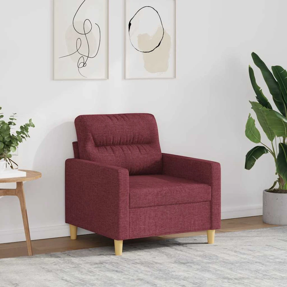 Sofa Krėslas, raudonojo vyno spalvos, 60cm, audinys