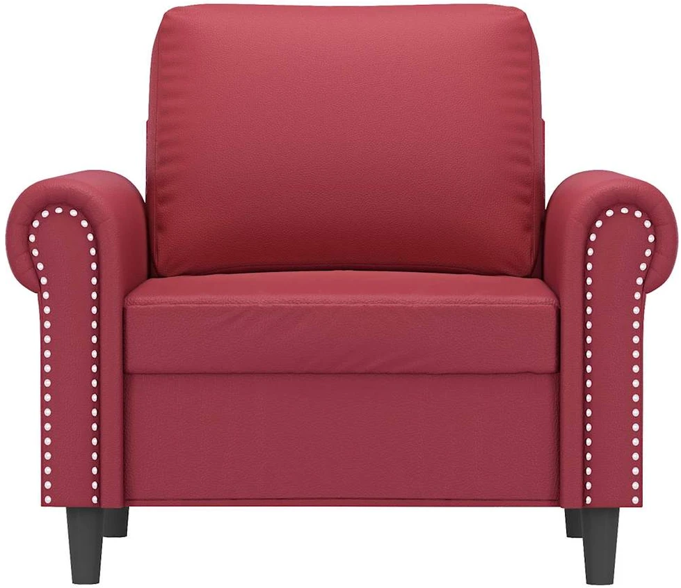 Sofa Krėslas, raudonojo vyno spalvos, 60cm, dirbtinė oda