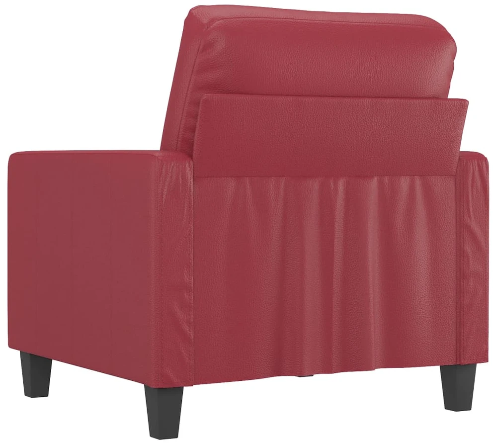 Sofa Krėslas, raudonojo vyno spalvos, 60cm, dirbtinė oda