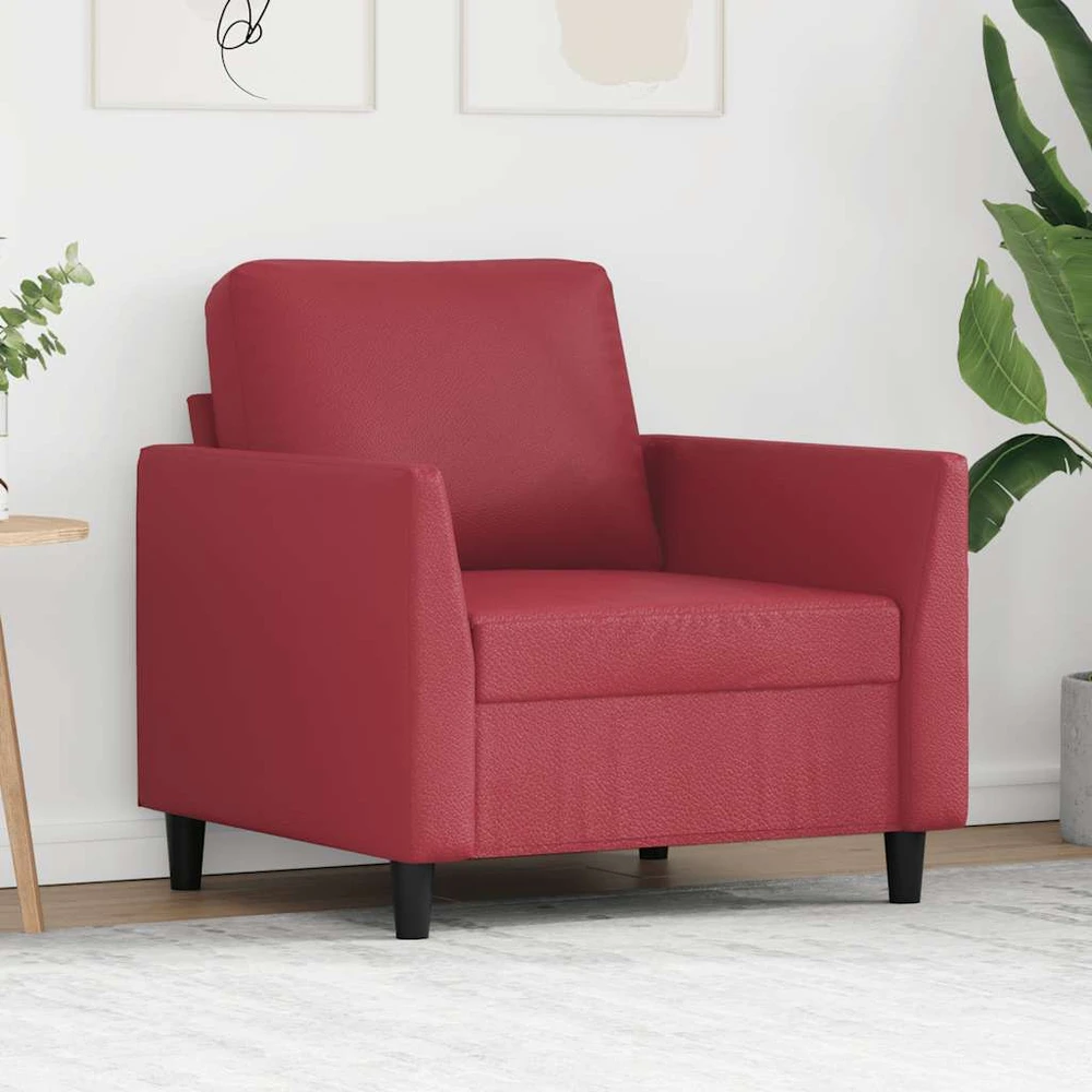 Sofa Krėslas, raudonojo vyno spalvos, 60cm, dirbtinė oda