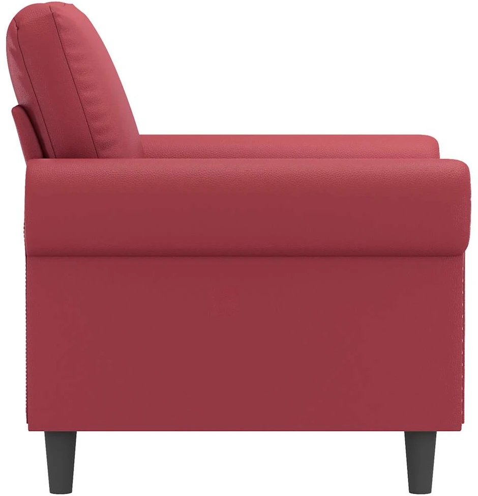 Sofa Krėslas, raudonojo vyno spalvos, 60cm, dirbtinė oda