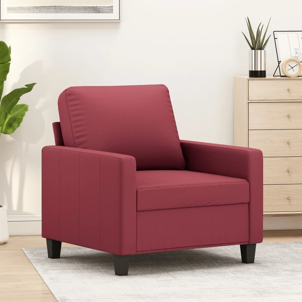 Sofa Krėslas, raudonojo vyno spalvos, 60cm, dirbtinė oda
