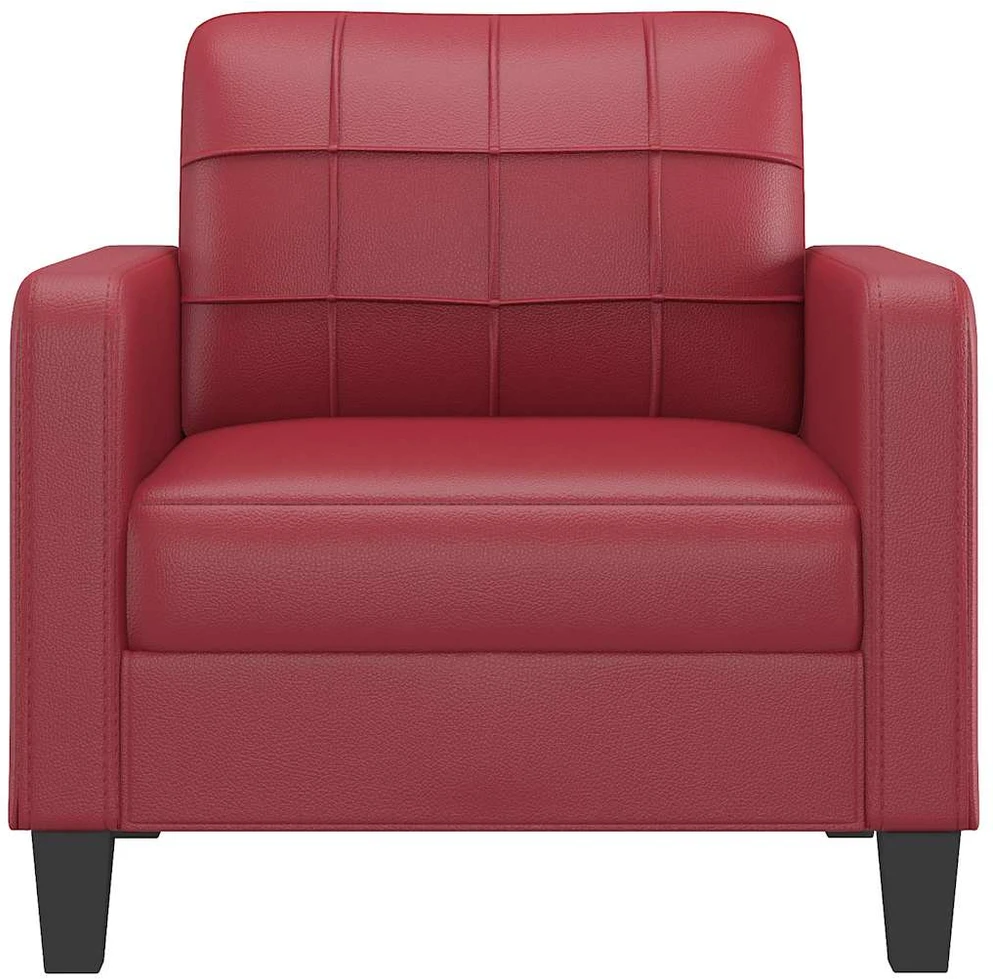 Sofa Krėslas, raudonojo vyno spalvos, 60cm, dirbtinė oda