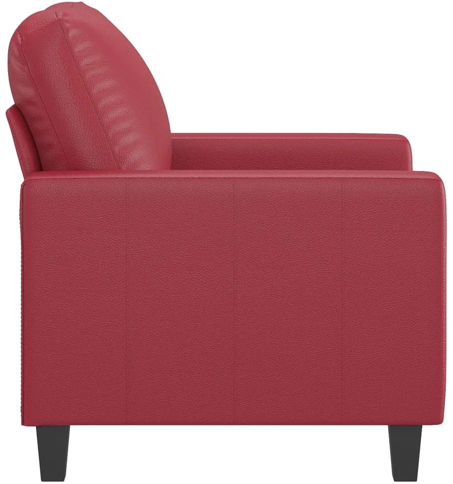 Sofa Krėslas, raudonojo vyno spalvos, 60cm, dirbtinė oda