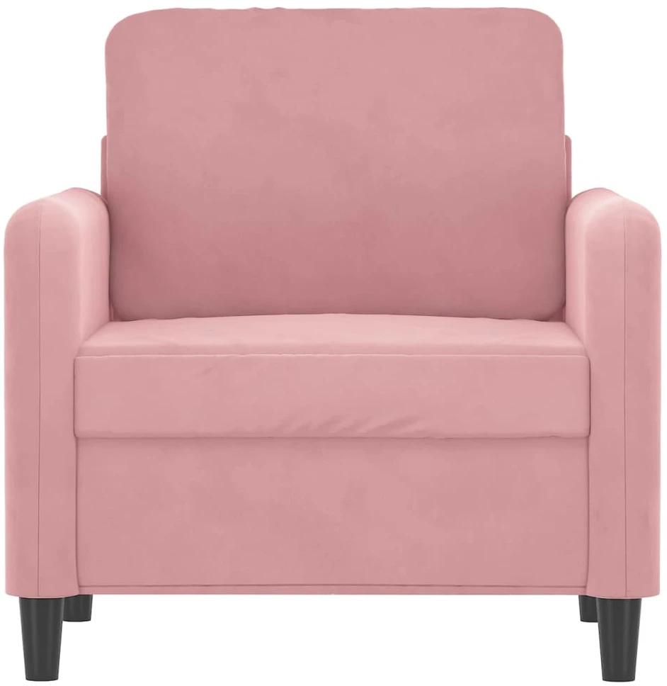 Sofa Krėslas, rožinės spalvos, 60cm, aksomas