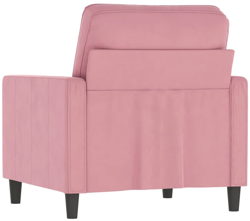 Sofa Krėslas, rožinės spalvos, 60cm, aksomas