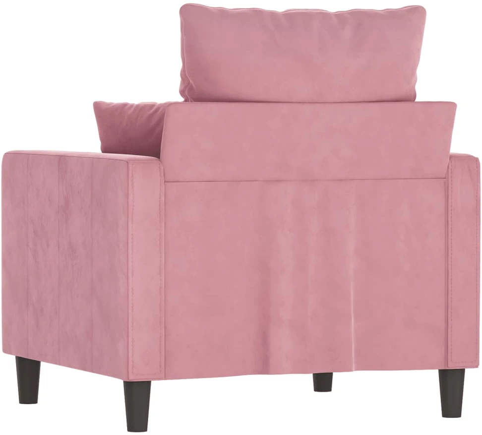 Sofa Krėslas, rožinės spalvos, 60cm, aksomas