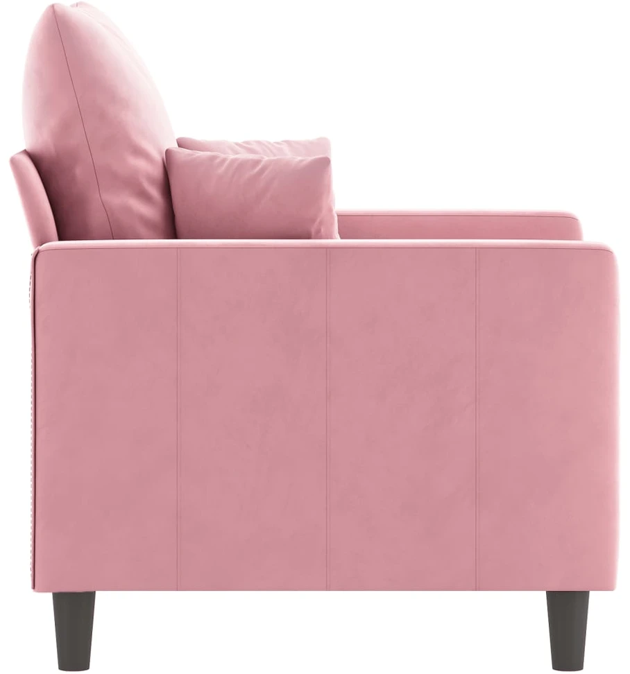 Sofa Krėslas, rožinės spalvos, 60cm, aksomas