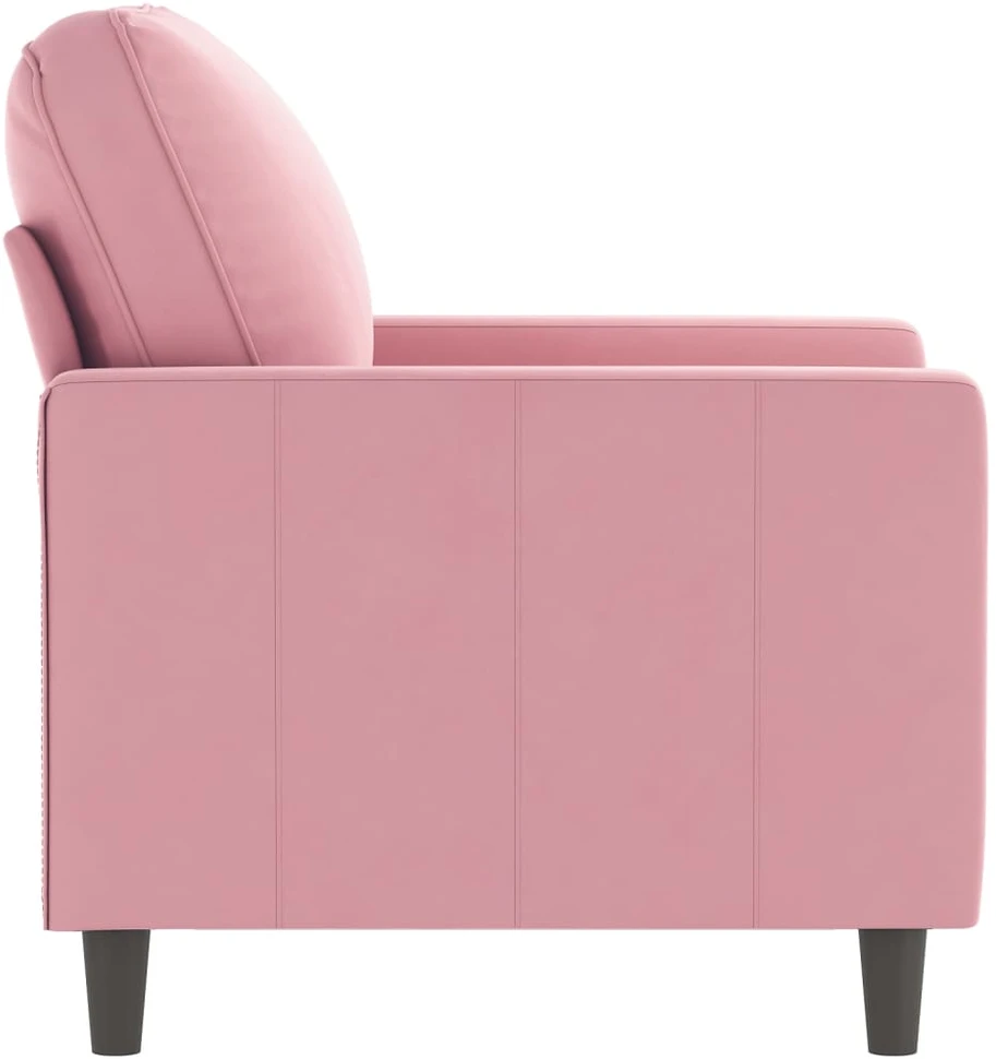 Sofa Krėslas, rožinės spalvos, 60cm, aksomas