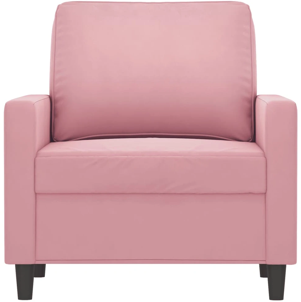 Sofa Krėslas, rožinės spalvos, 60cm, aksomas