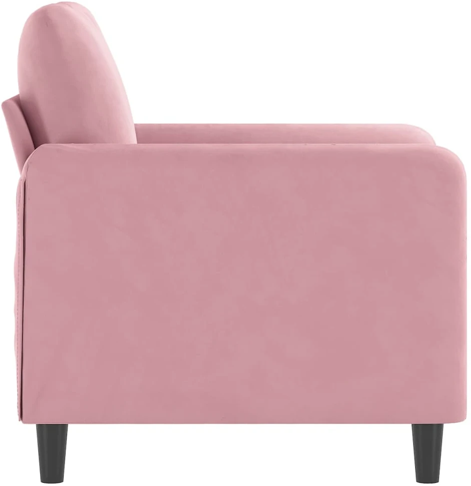 Sofa Krėslas, rožinės spalvos, 60cm, aksomas