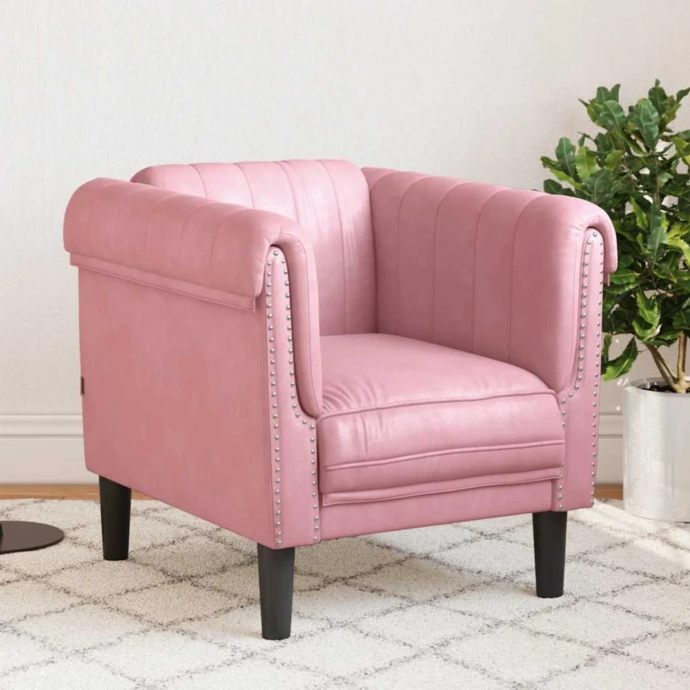 Sofa Krėslas, rožinės spalvos, aksomas