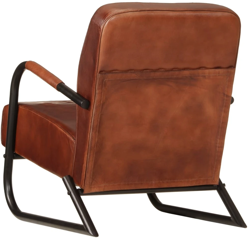 Fotelis Krėslas, rudos spalvos, tikra oda