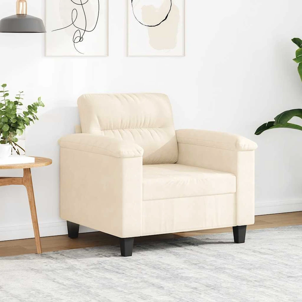 Sofa Krėslas, smėlio spalvos, 60cm, mikropluošto audinys