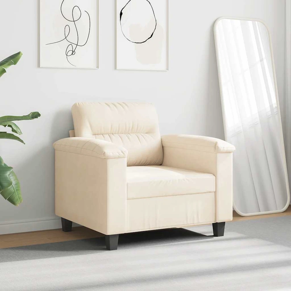 Sofa Krėslas, smėlio spalvos, 60cm, mikropluošto audinys
