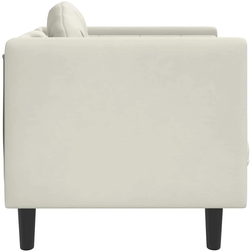 Sofa Krėslas su pagalvėle, kreminės spalvos, aksomas