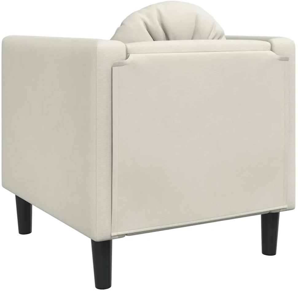 Sofa Krėslas su pagalvėle, kreminės spalvos, aksomas