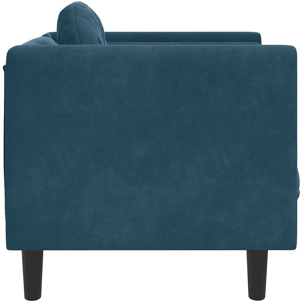 Sofa Krėslas su pagalvėle, mėlynos spalvos, aksomas