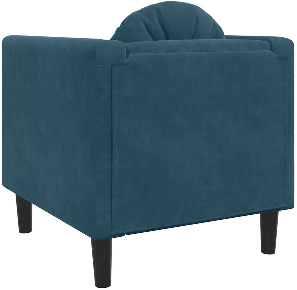 Sofa Krėslas su pagalvėle, mėlynos spalvos, aksomas