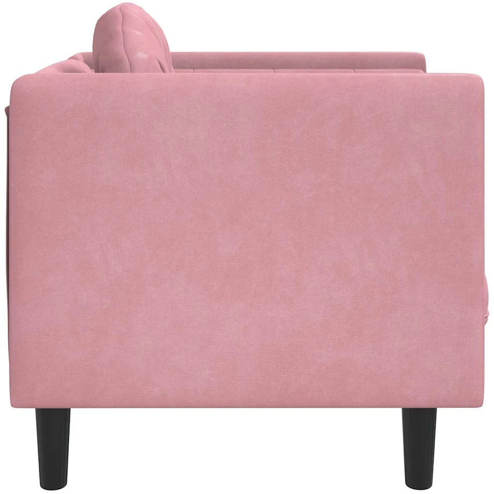 Sofa Krėslas su pagalvėle, rožinės spalvos, aksomas
