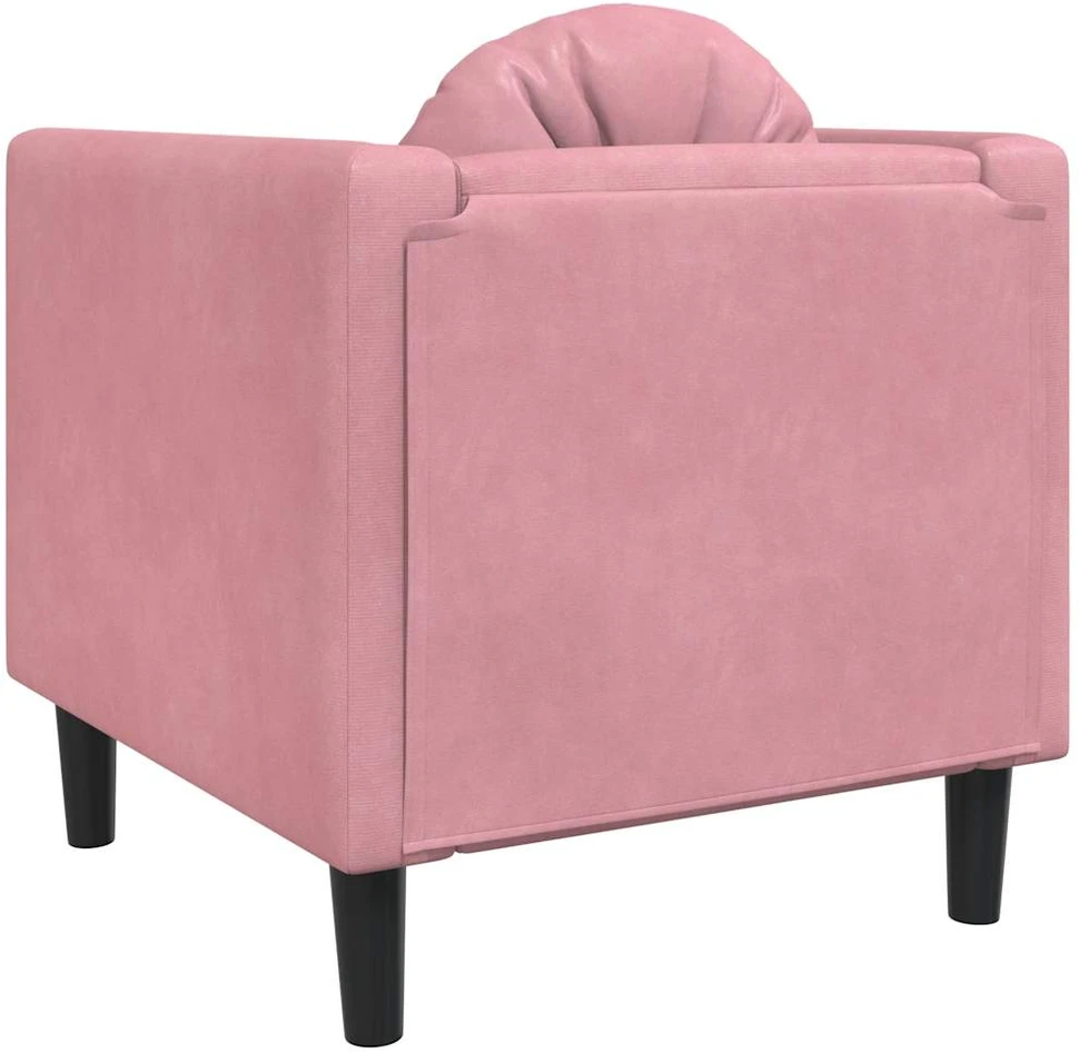 Sofa Krėslas su pagalvėle, rožinės spalvos, aksomas