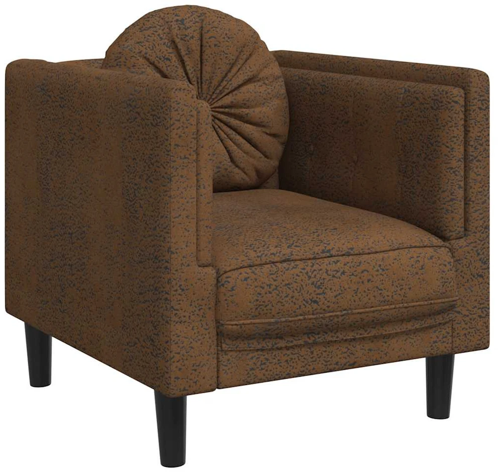 Sofa Krėslas su pagalvėle, rudos spalvos, dirbtinė versta oda