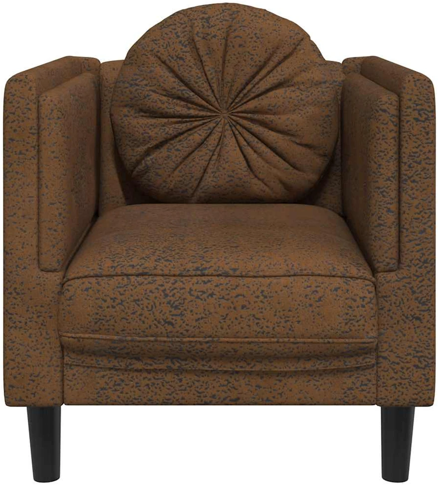Sofa Krėslas su pagalvėle, rudos spalvos, dirbtinė versta oda
