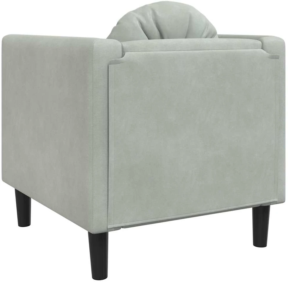 Sofa Krėslas su pagalvėle, šviesiai pilkos spalvos, aksomas
