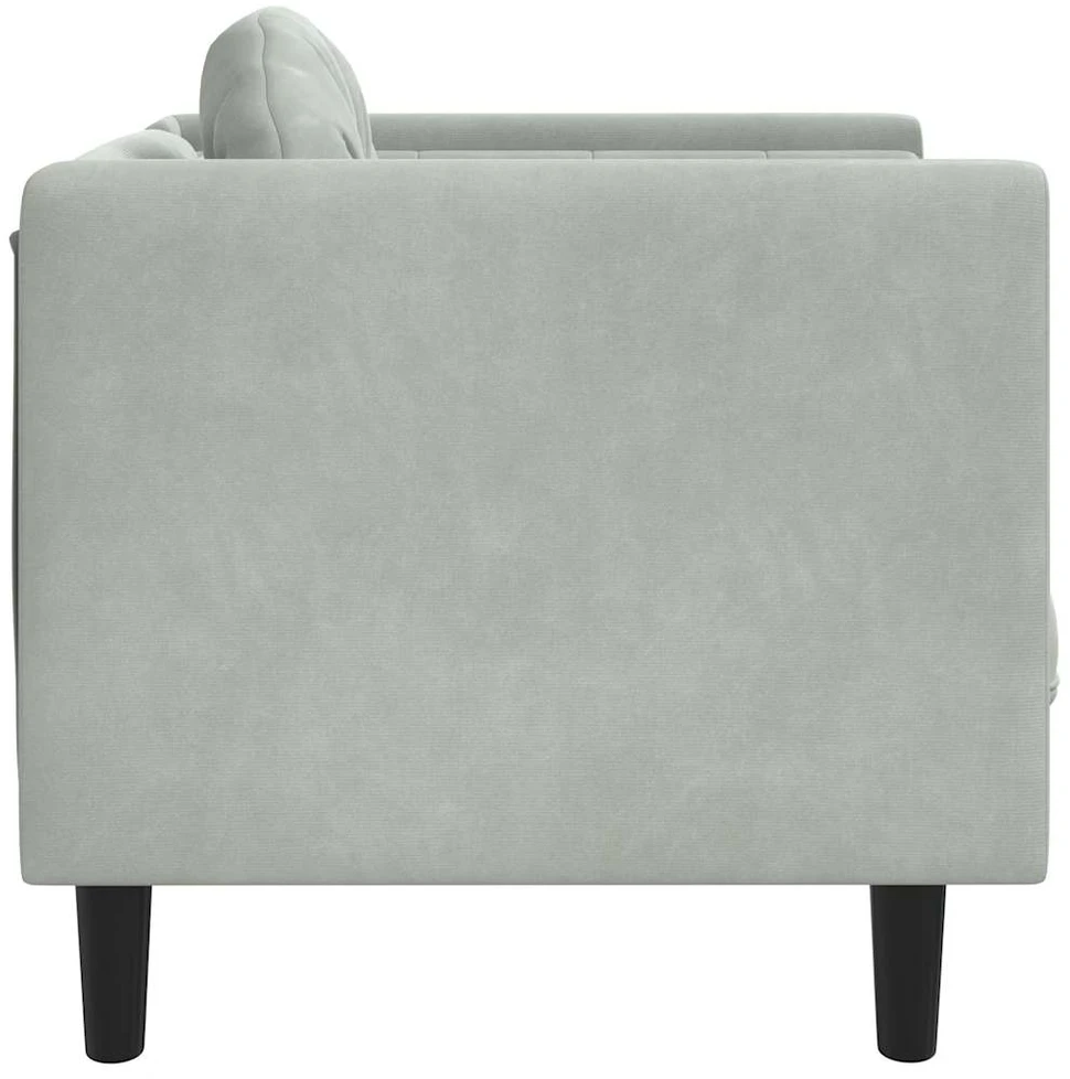 Sofa Krėslas su pagalvėle, šviesiai pilkos spalvos, aksomas