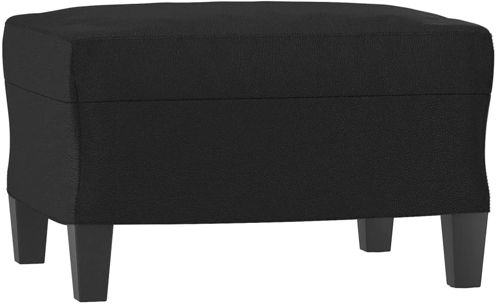 Sofa Krėslas su pakoja, juodos spalvos, 60cm, dirbtinė oda