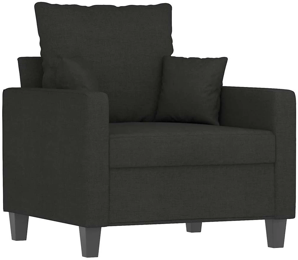 Sofa Krėslas su pakoja, juodos spalvos, 60cm, audinys
