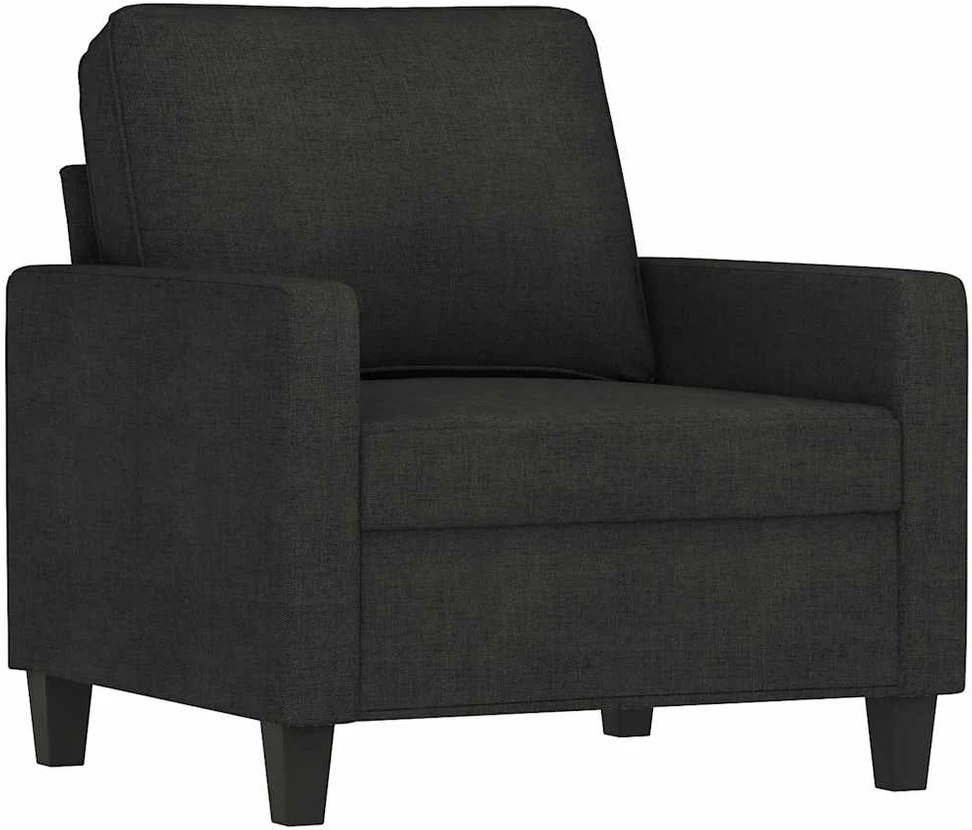 Sofa Krėslas su pakoja, juodos spalvos, 60cm, audinys