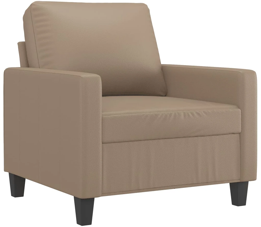 Sofa Krėslas su pakoja, kapučino spalvos, 60cm, dirbtinė oda
