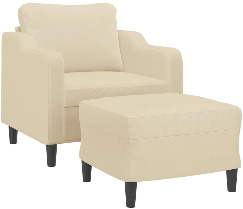 Sofa Krėslas su pakoja, kreminės spalvos, 60cm, audinys