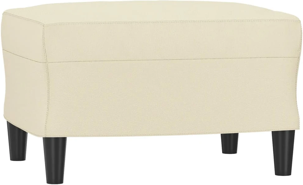 Sofa Krėslas su pakoja, kreminės spalvos, 60cm, dirbtinė oda
