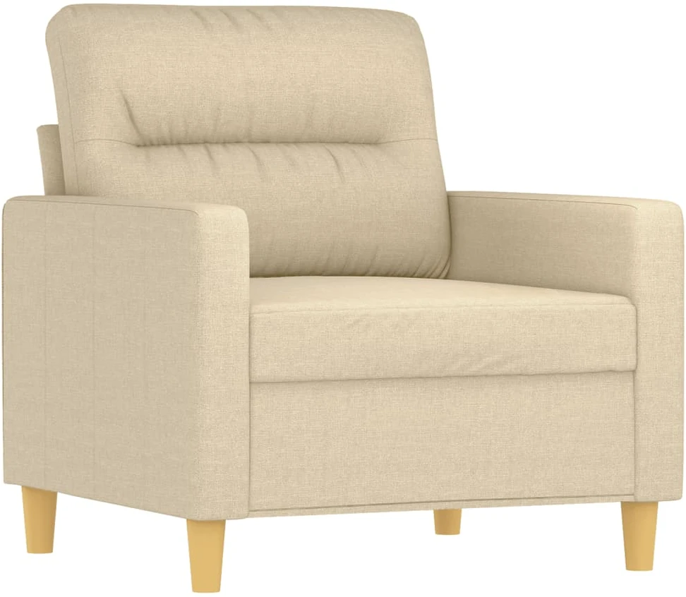 Sofa Krėslas su pakoja, kreminės spalvos, 60cm, audinys