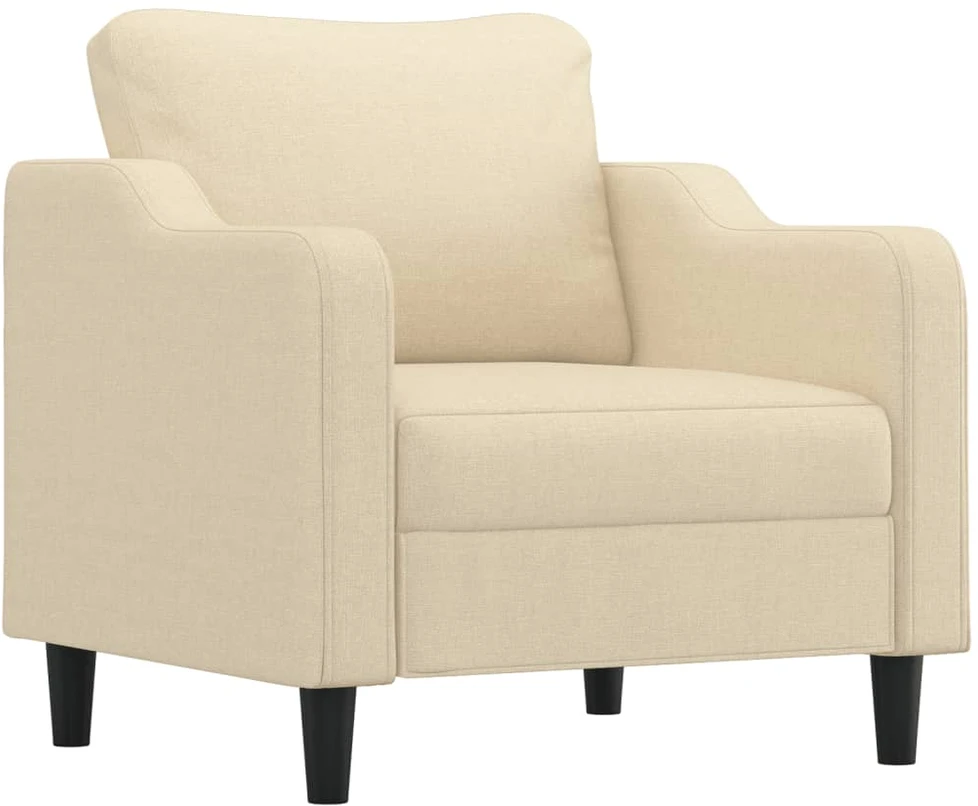 Sofa Krėslas su pakoja, kreminės spalvos, 60cm, audinys