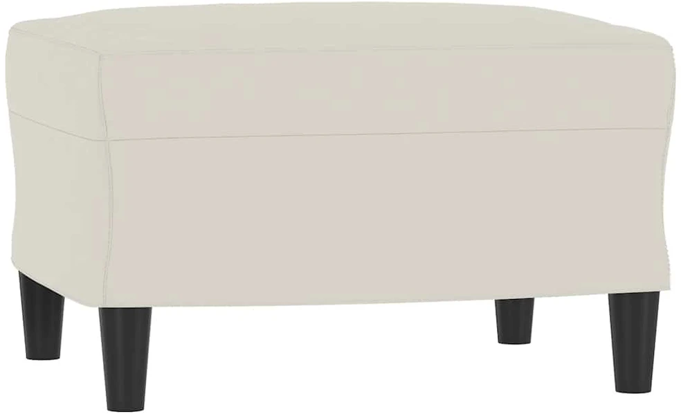 Sofa Krėslas su pakoja, kreminės spalvos, 60cm, aksomas
