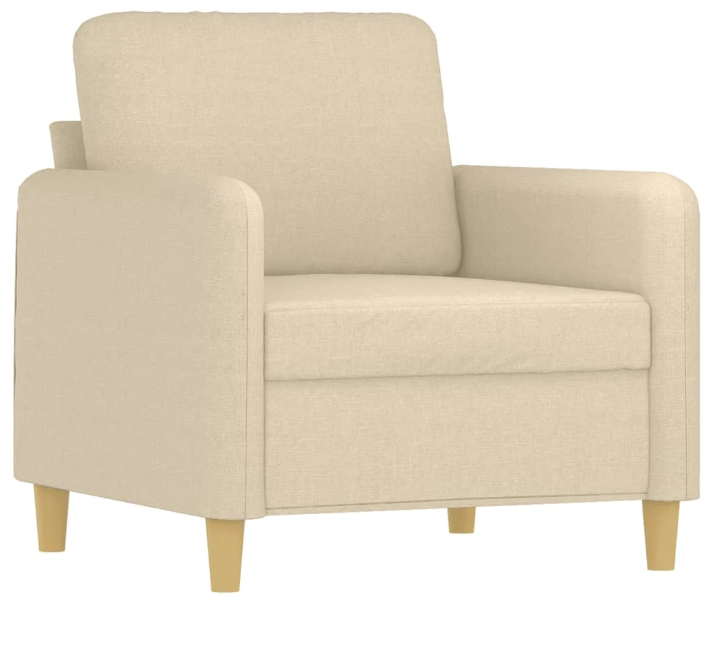 Sofa Krėslas su pakoja, kreminės spalvos, 60cm, audinys
