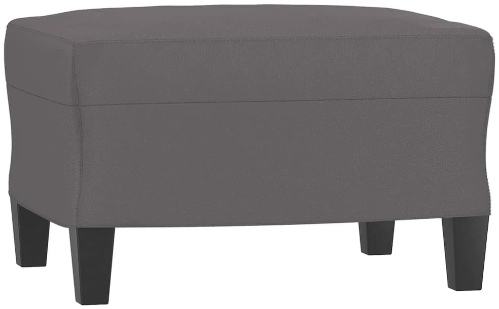 Sofa Krėslas su pakoja, pilkos spalvos, 60cm, dirbtinė oda