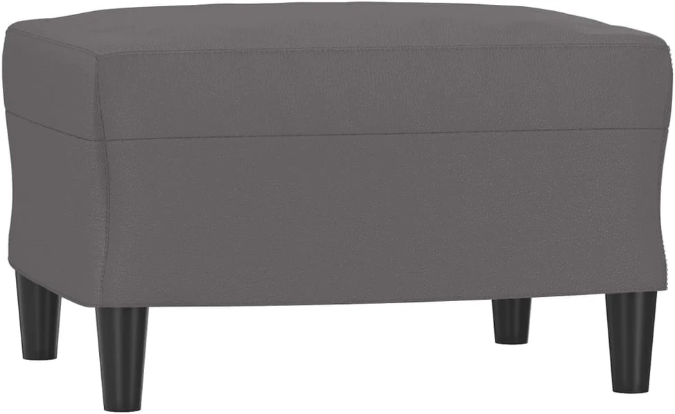 Sofa Krėslas su pakoja, pilkos spalvos, 60cm, dirbtinė oda