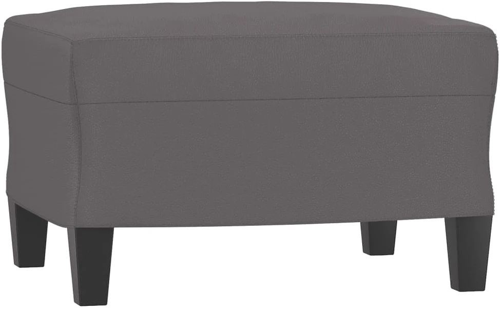 Sofa Krėslas su pakoja, pilkos spalvos, 60cm, dirbtinė oda