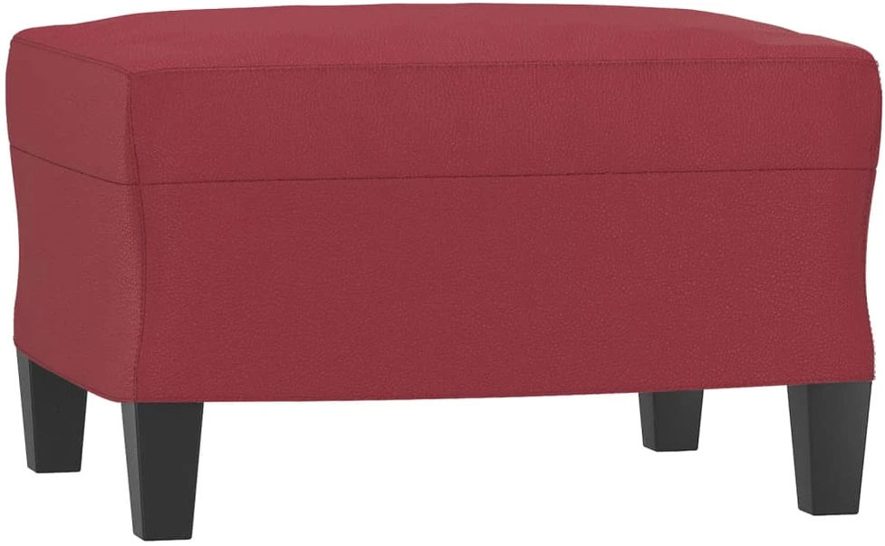 Sofa Krėslas su pakoja, raudonojo vyno spalvos, 60cm, dirbtinė oda