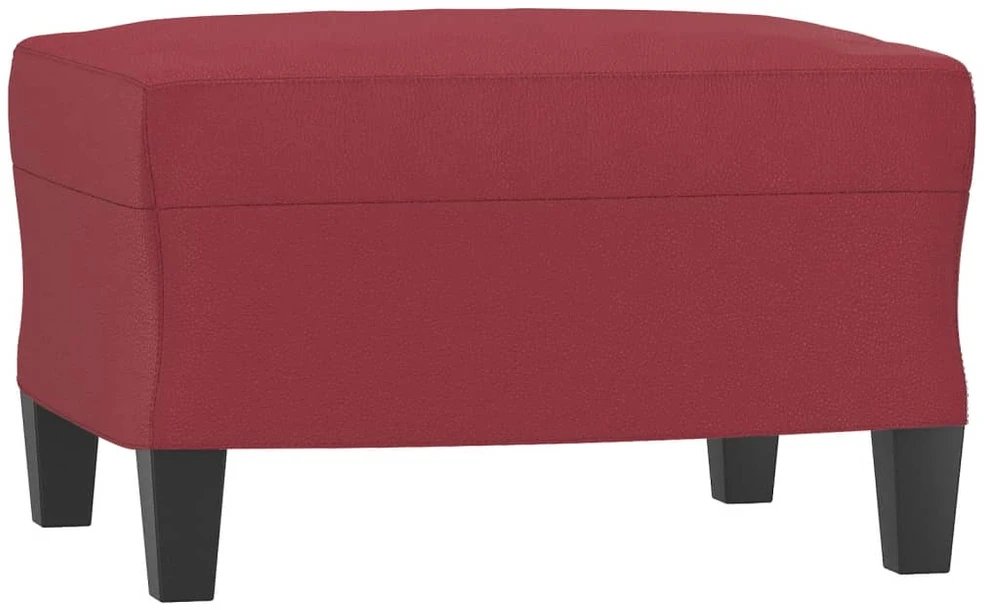 Sofa Krėslas su pakoja, raudonojo vyno spalvos, 60cm, dirbtinė oda