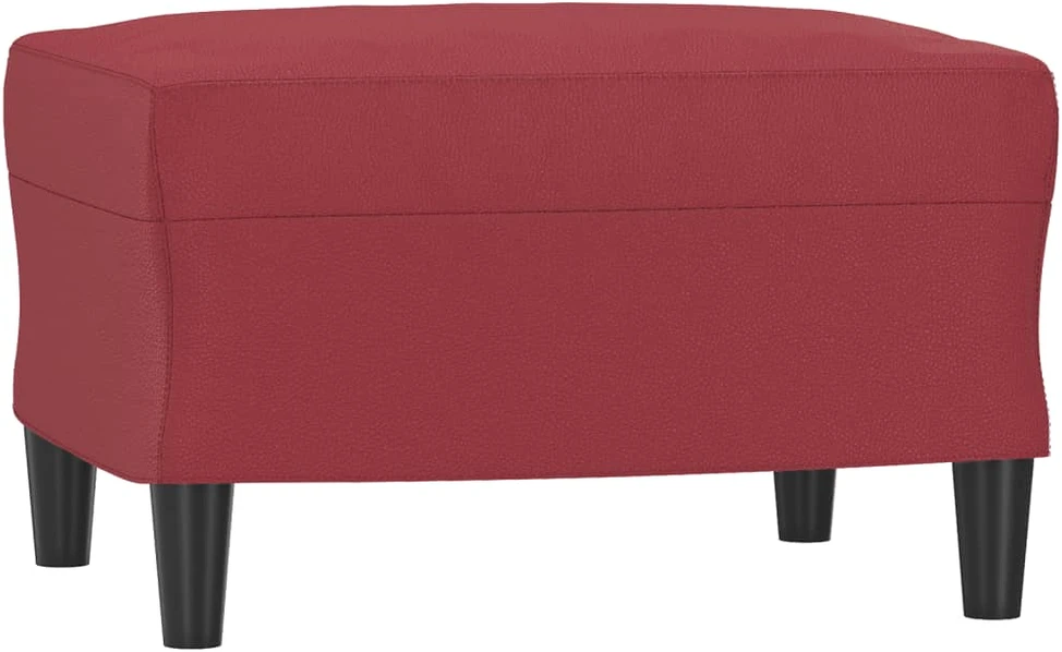 Sofa Krėslas su pakoja, raudonojo vyno spalvos, 60cm, dirbtinė oda